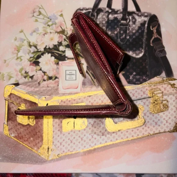 Gucci Marmont Signature GG Wallet Brown Leather Trim And Tan Canvas in Bag EUC 🚩 - Picture 8 of 10